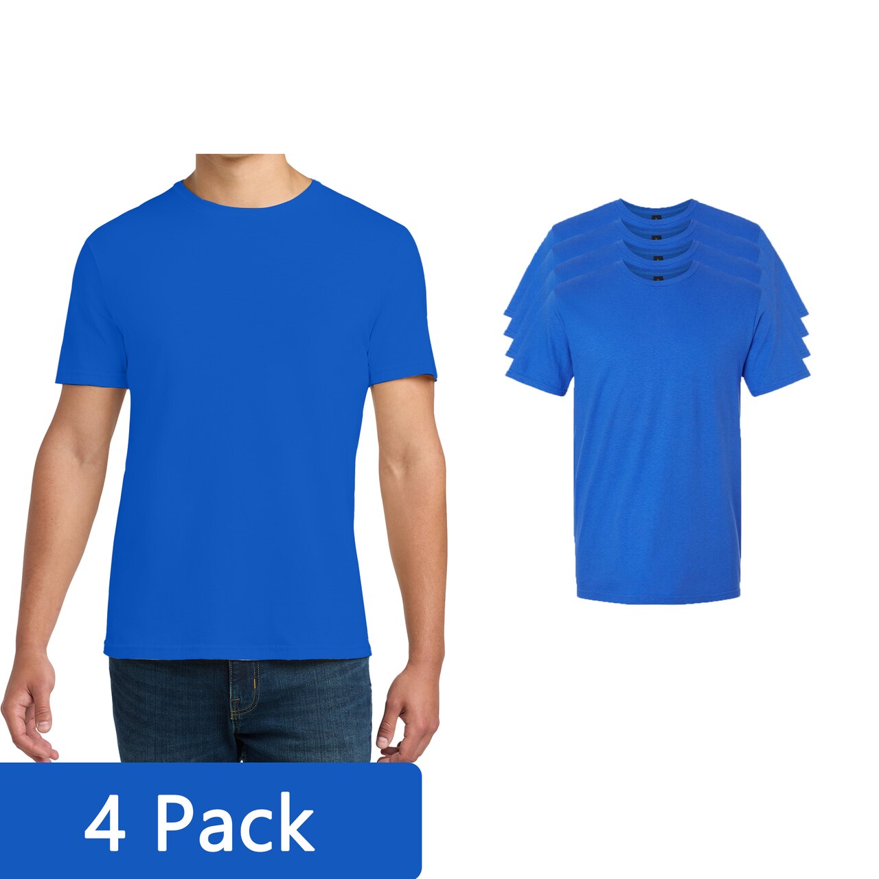 Gildan Softstyle T-Shirt, Men's Short Sleeve Blank for Custom Printing & Crafting, Royal, S–3XL